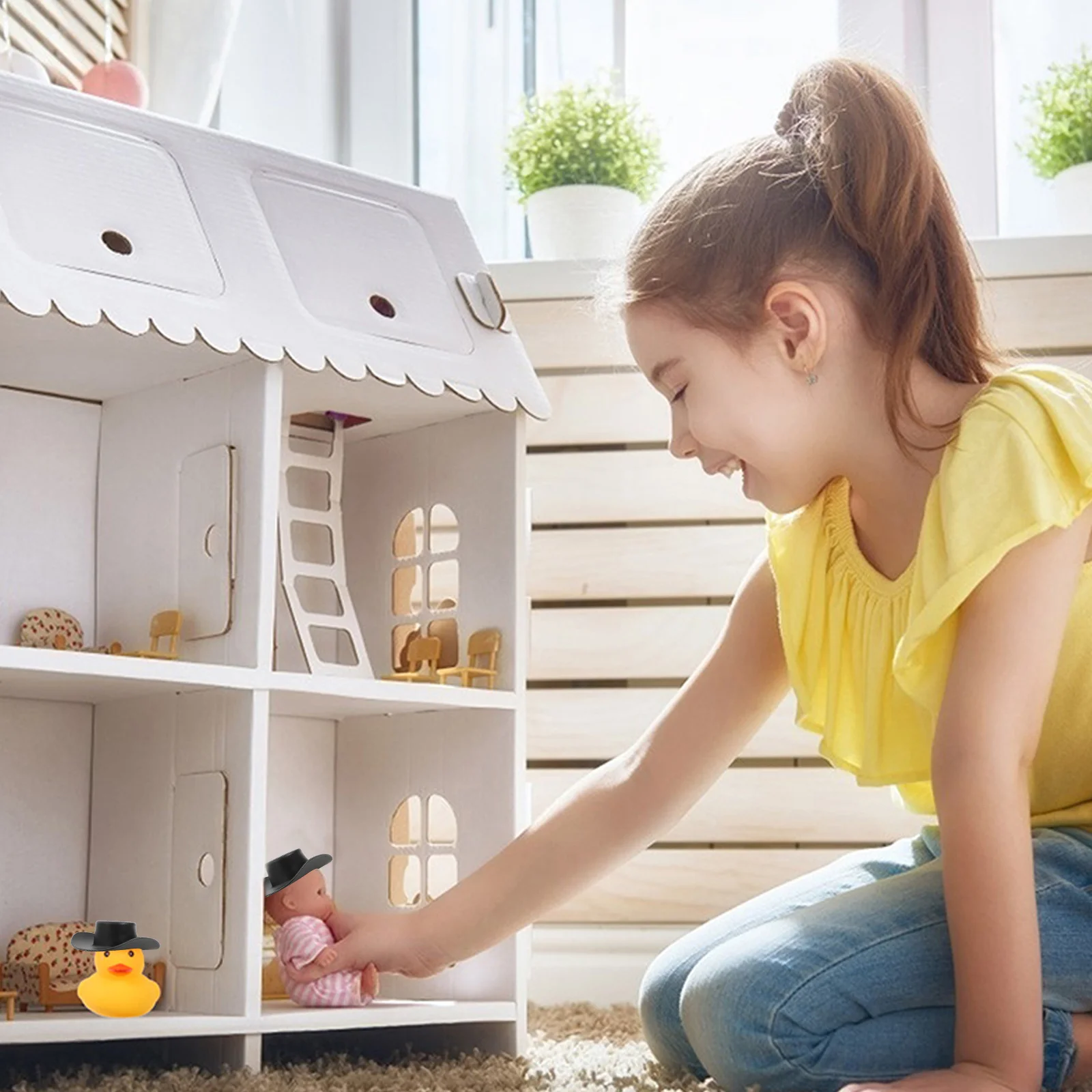 20 Stück Miniatur-Cowgirl-Hüte, winzige Western-Hüte für DIY-Dekoration, Partygeschenke, niedliche Hut-Charms für lustige Aktivitäten für Kinder