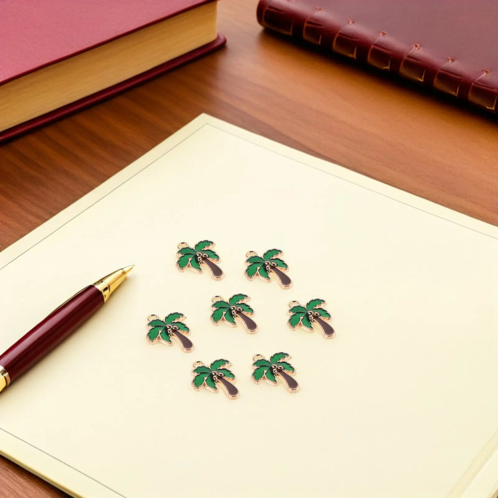 

80Pcs Hawaiian Coconut Tree Charms Zinc Alloy Enamel Pendants Tropical Jewelry Accessories for DIY Necklace Earring Craft