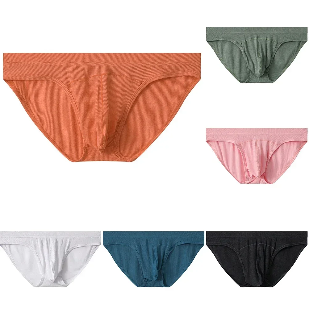 Underwear Men Threaded Low Waist U Convex Pouch Breathable Briefs Summer Quick-Drying underpants men Bikini Slip Homme panties