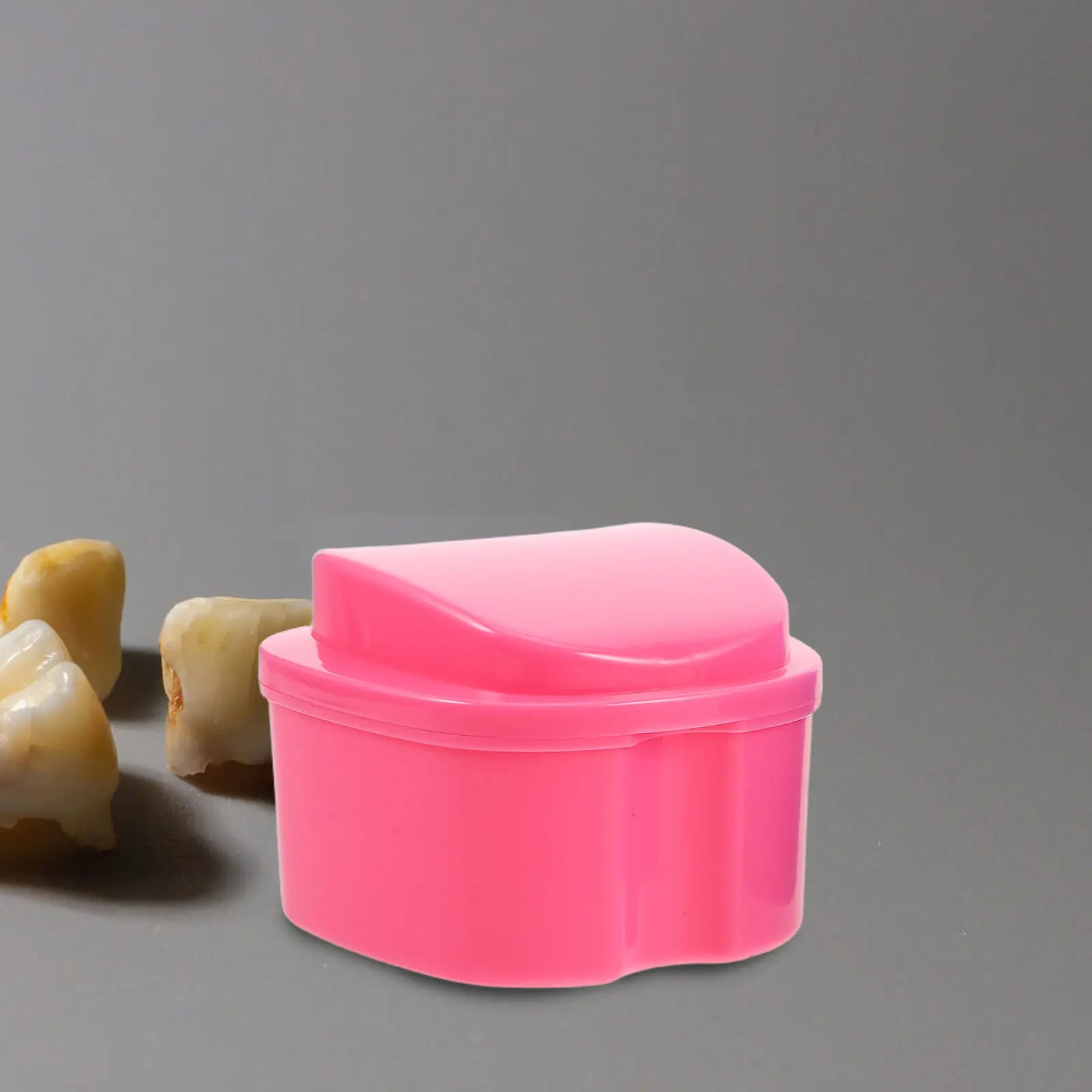 2Sets Dentures Brush and Case European Design Portable Dentures Cleaner Storage Box Travel Retainer Organizer