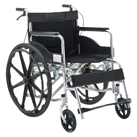 Folding Manual Wheelchair Lightweight Home Hospital Disabled Elderly Mobility Portable Wheelchair