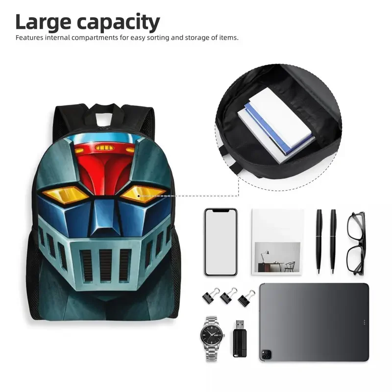 Customized UFO Robot Mazinger Z Backpacks for Women Men Waterproof College School Anime Bag Printing Bookbags