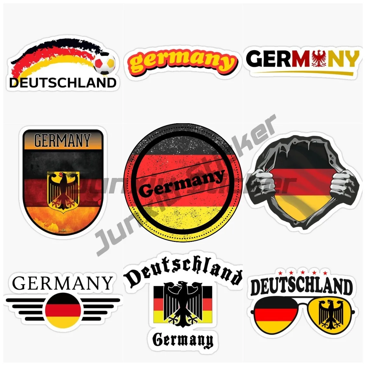 German Country Code National Flag Moto Bumper Window Car Accessories Vinyl Self-adhesive Decals
