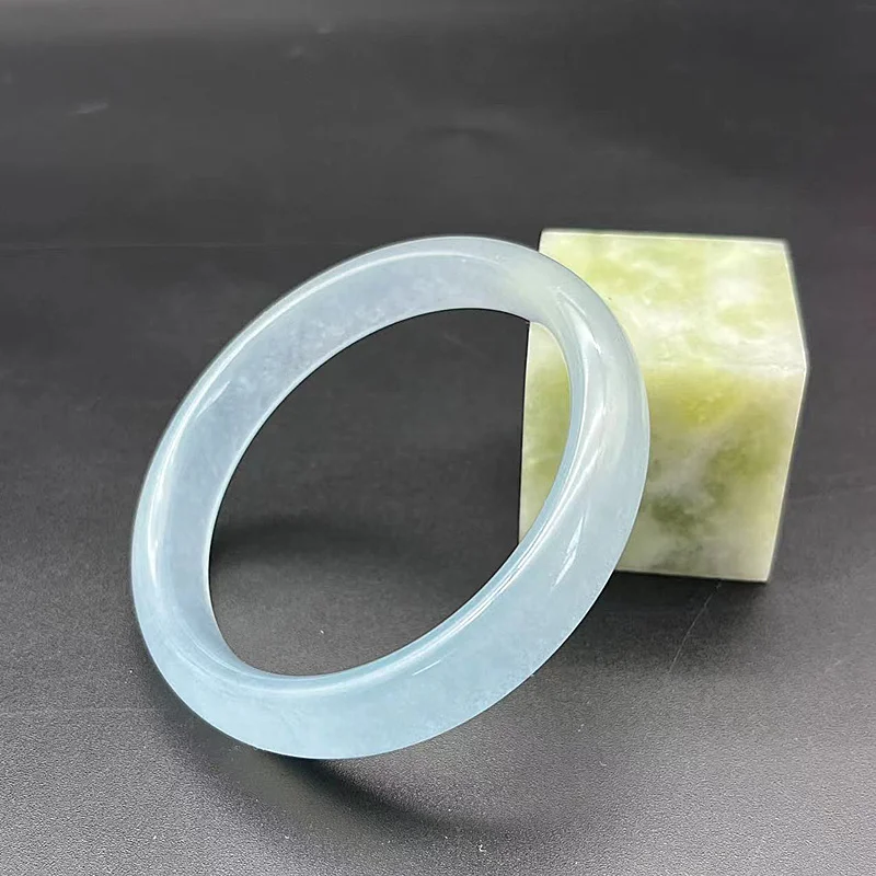 Quartzite Blue Ice Bracelet Jade Bracelet Women's Baked Sea Blue Treasure Bracelet Antique Hanfu Hand Jewelry