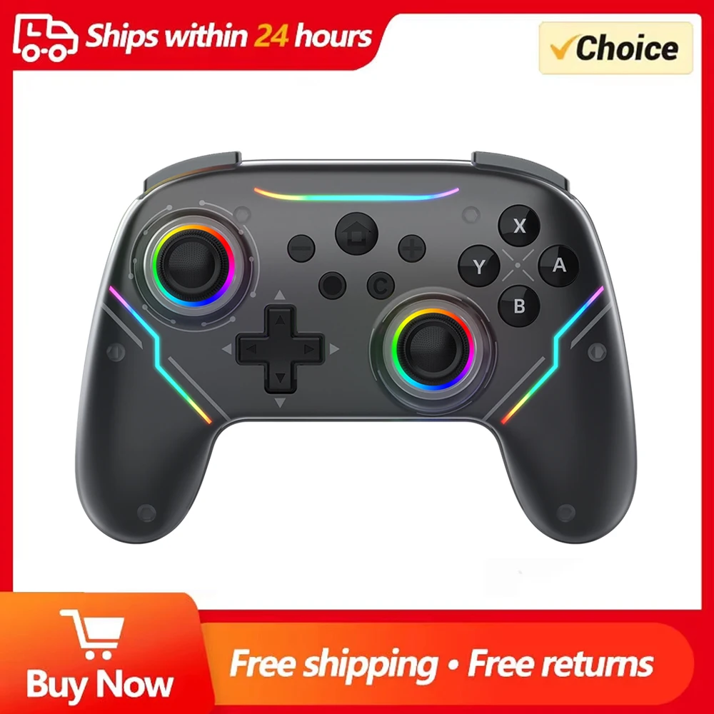 NEW Wireless Controller JYS-NS2286 for Switch/Switch2 with Hall Effect Joystick, 6-Axis Motion, Macro & RGB Light