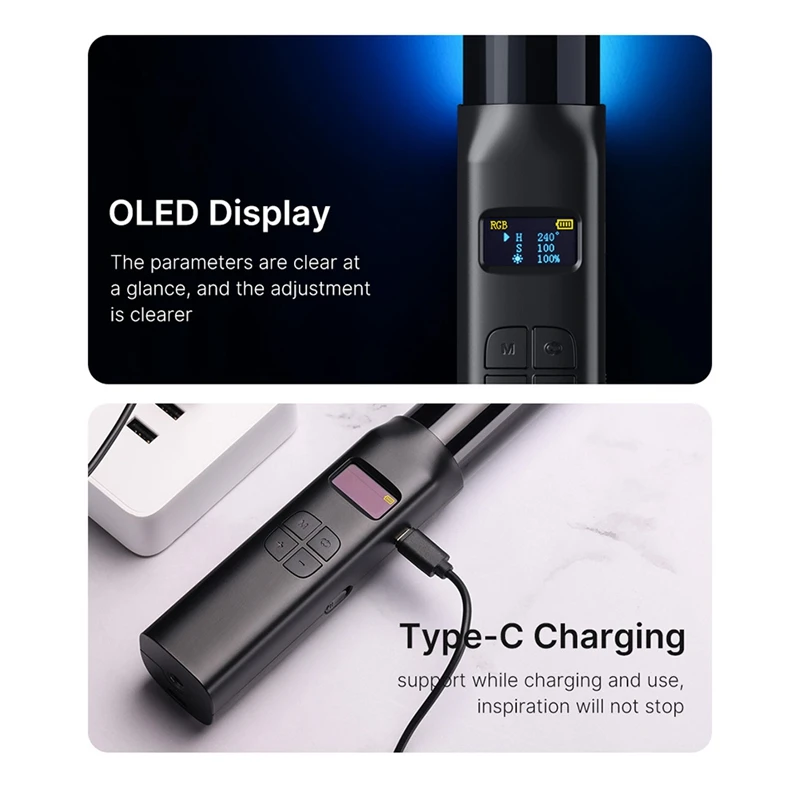 Ulanzi VL119 RGB Stick Light Handheld Light Wand LED Video Light Portable Photography Lighting Fill Lamp