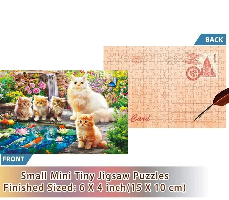 Mini Test Tube Jigsaw Puzzle Cute Kitties Lakeside Difficult Jigsaw Puzzle for Adult Decompression Toys Game Family