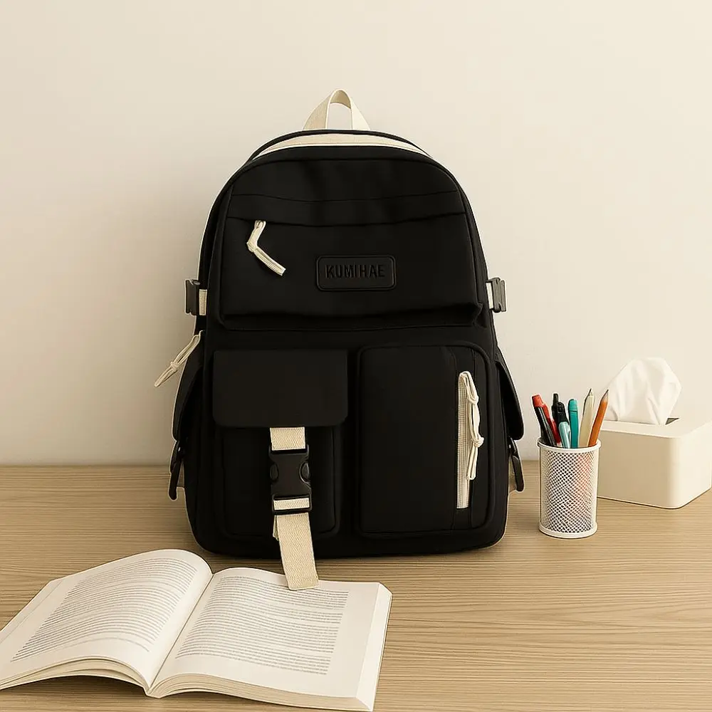 Large Capacity Student Backpack Breathable Adjustable Strap School Backpack Multi-pocket Lightweight Casual Backpack Camping