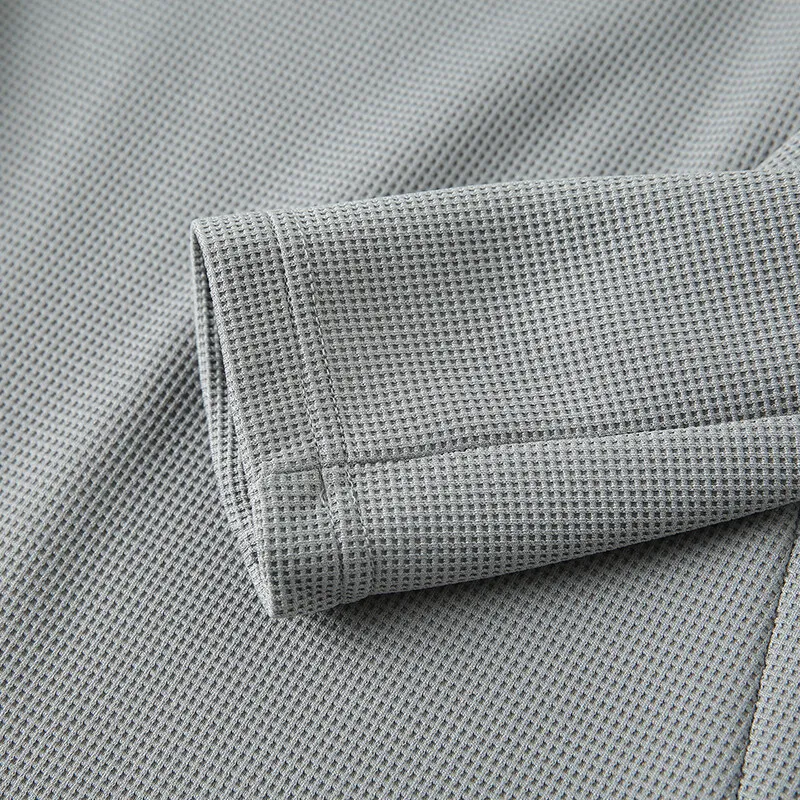 لمط الوقوف طوق الهراء هوديي في الهواء الطلق تنفس الرجال نصف البريدي سريعة الجافة الرياضة عادية كم طويل تي شيرت #5