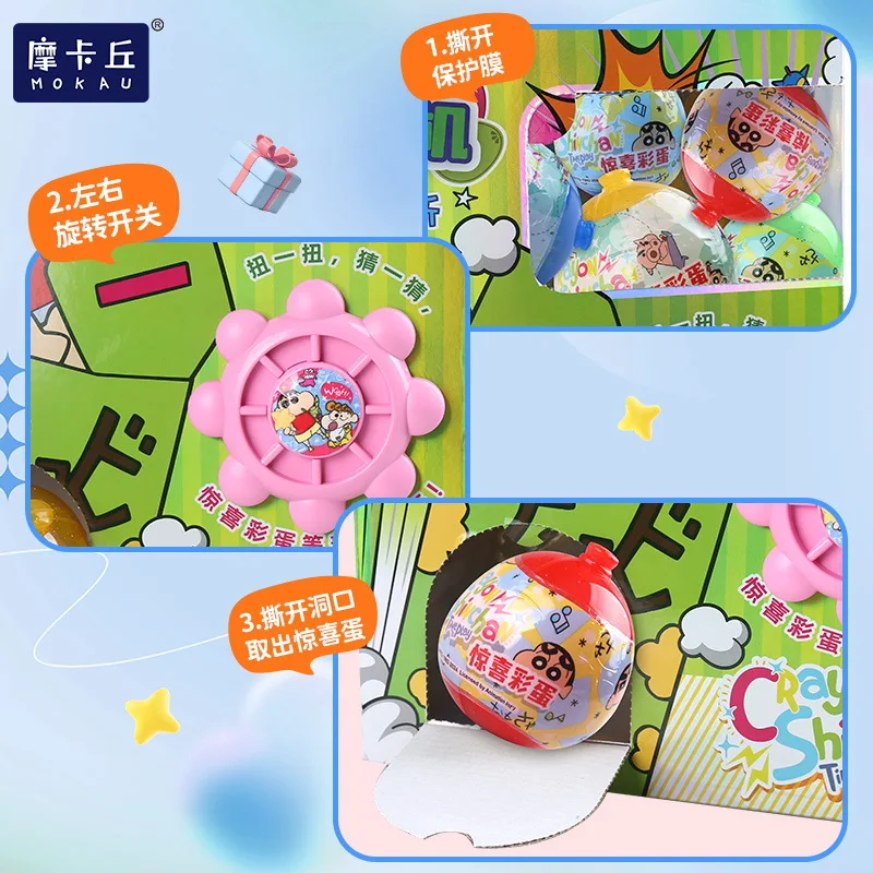 Authentic Crayon Shin chan Twisting Egg Machine Blind Box Surprise Fun Twisting Egg Doll Children\'s Interactive Toy Gift