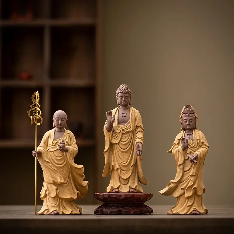 

Ceramics Guanyin, Sakyamuni Ksitigarbha Bodhisattva Figure Statue Chinese Buddha Statues Home Living Room Feng Shui Statues