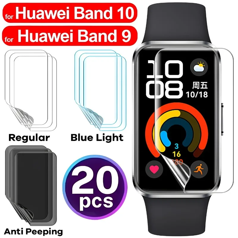 

1/10/20Pcs Hydrogel Film for Huawei Band 10/9 Anti-Spy Films Smart Band HD Full Cover Screen Protectors for Band 10/9 Not Glass
