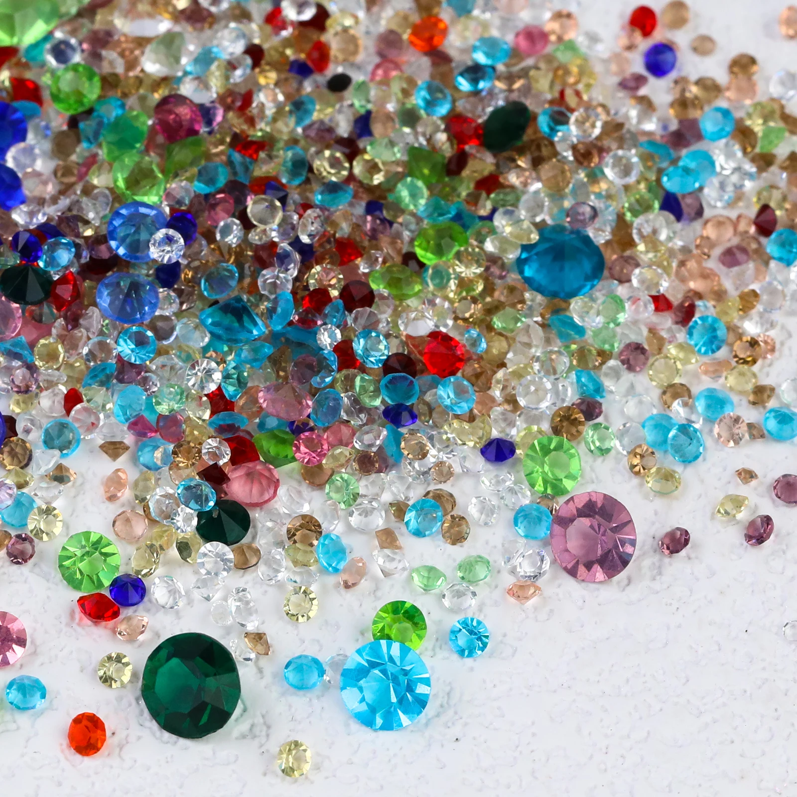 10gMixedColor Multi Size Nail Rhinestones Round Flatback Crystal Rhinestone Colorful Gems Diamond Beads DIY Nail Art Decorations