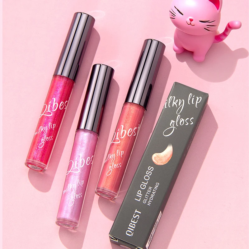 グリッターピンクパープルリップグロス、キラキラ保湿プランピングリップグロス、ガラスのようなローズピンクジェリーシャインリップグロス、セクシーメイクアップ女性用