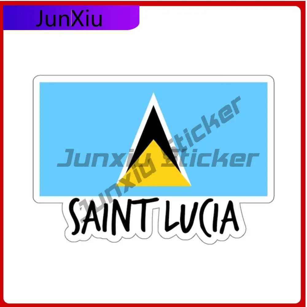 

Saint Lucia Flag Travel Sticker Caribbean Island Souvenir Decal For Travelers Camper Windows Windshield Luggage Kayak Suv Scrapb