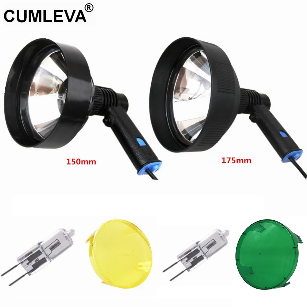 Bright 1000LM Marine Light Powerful 100W Hunting Portable High Intensity Halogen Handheld Spotlight Adjusted Beam