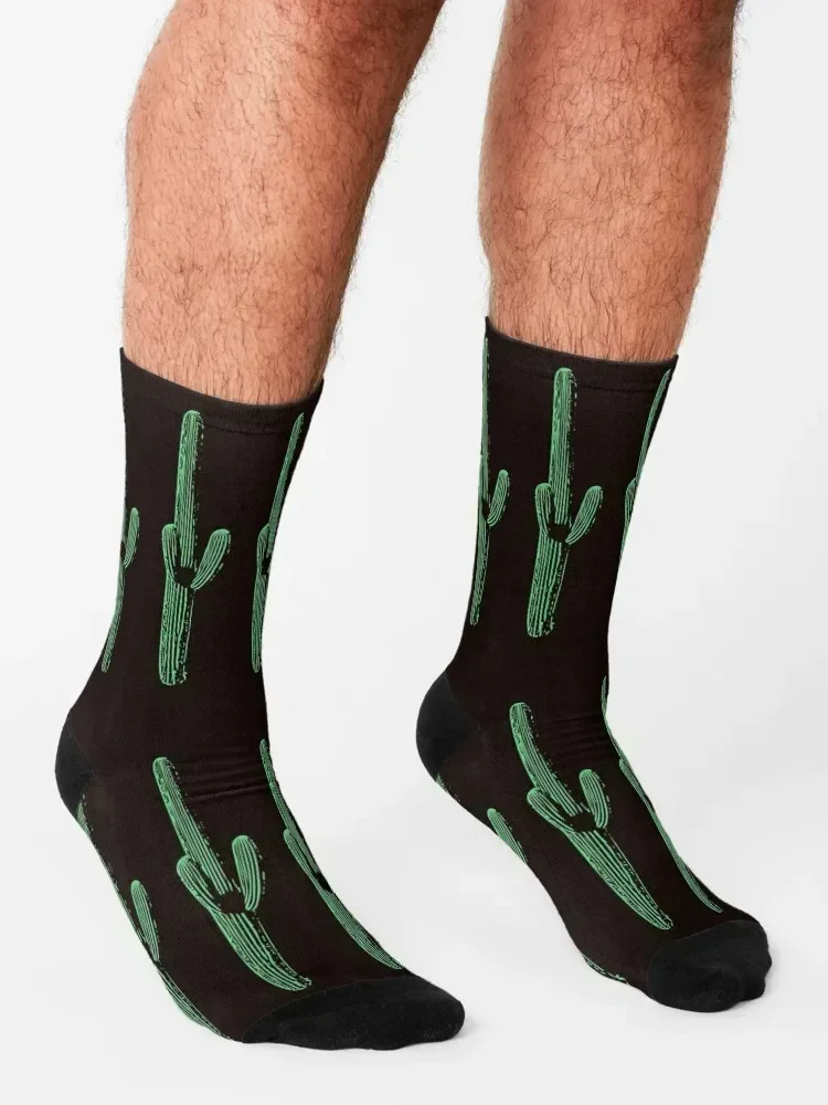 Saguaro Cactus Calcetines con estampado verde niños halloween antideslizante fútbol deportes y ocio Diseñador Hombre Calcetines Mujer