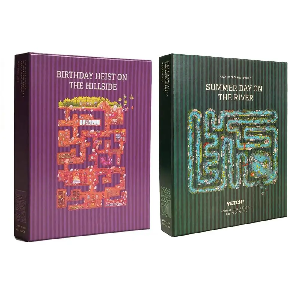 

Нестандартный пазл необычной формы - сложная бумажная головоломка с узором по всему периметру для детей, развивающая игрушка на тему летней реки