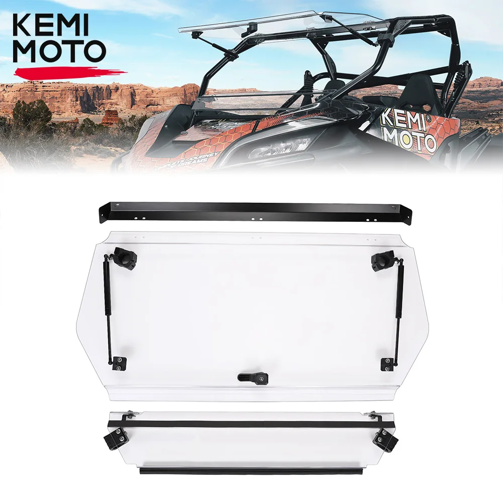 UTV PC Clear Half Front Flip parabrezza per CFMOTO ZFORCE 950 H.O. SPORT EX parabrezza pieghevole 3 in 1 antigraffio