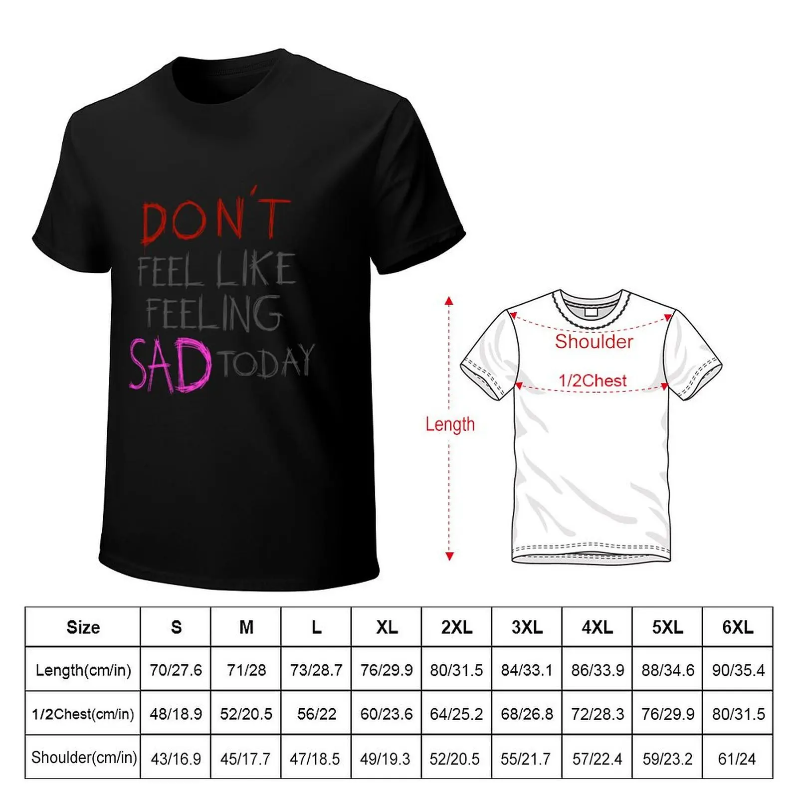 don't feel like feeling sad today - grey - yungblud T-Shirt Work Basic Short Sleeve Top