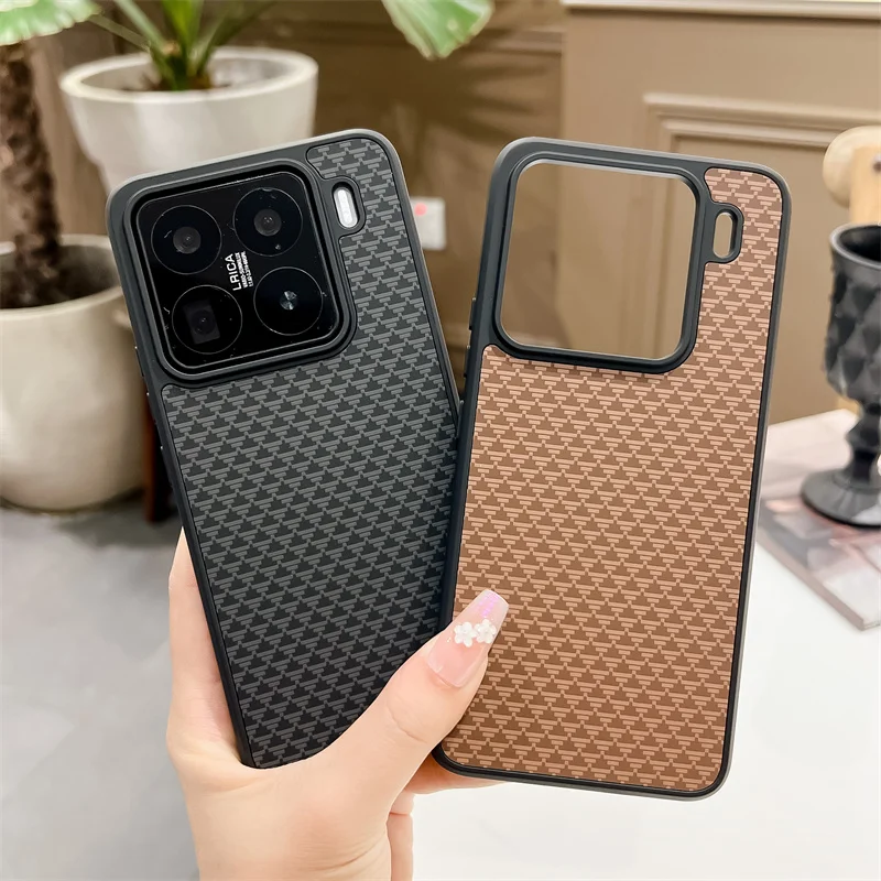 2025 clássicos negócios de fibra carbono carregamento sem fio magnético para magsafe caso para xiaomi mi 15 14 pro ultra capa à prova choque