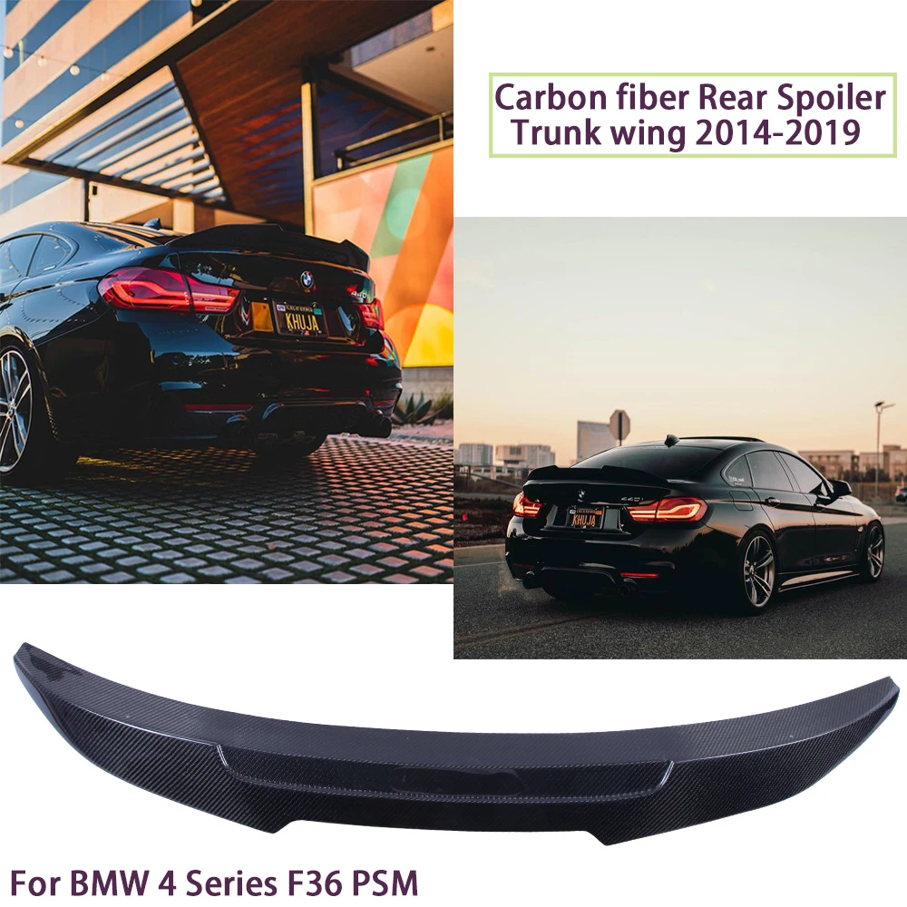 For BMW 4 Series F36 4Door Cran Coupe PSM Style Carbon fiber Rear Spoiler Trunk wing 2014-2019