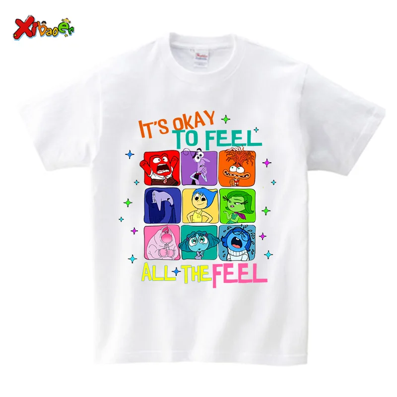 

Inside Out 2 T Shirt for Kids Cartoon Custom Name T-Shirt Toddler Baby Gift 3nd Birthday Shirt Teen Girl Clothes Shirt Boys Tee