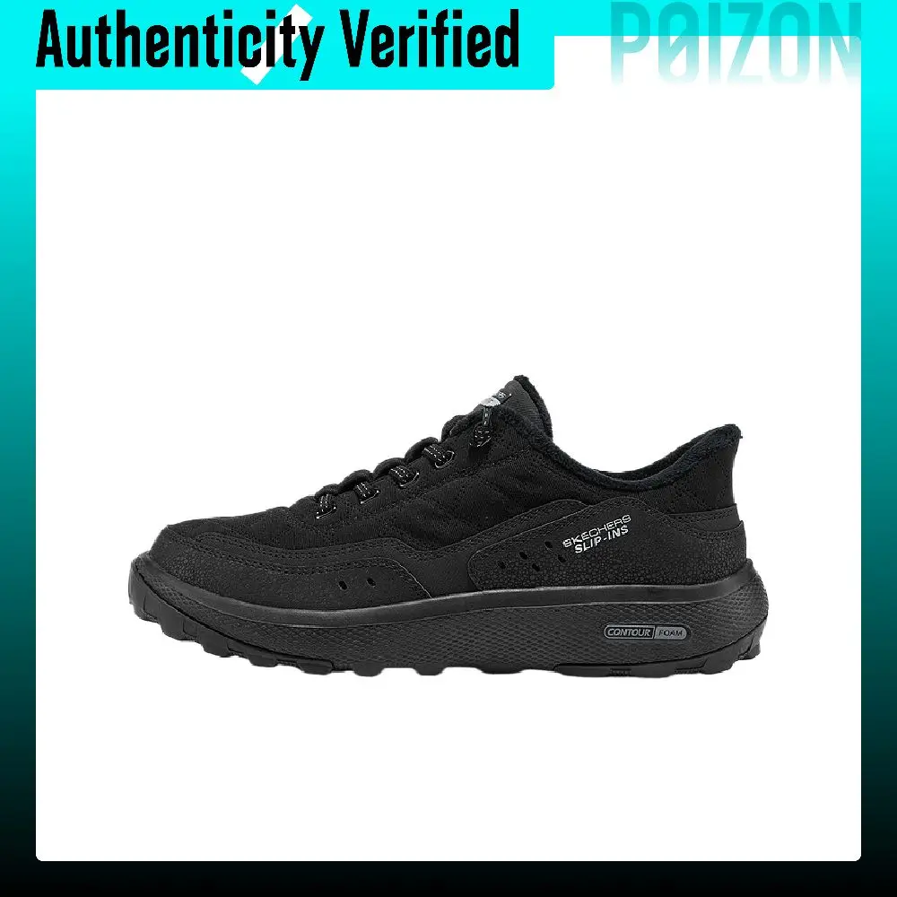 Skechers OUTDOOR WOMENS Round Tip Solid Color Comfortable Fleece-Lined Breathable Low-top Casual Shoes Women's 180577-BKRG