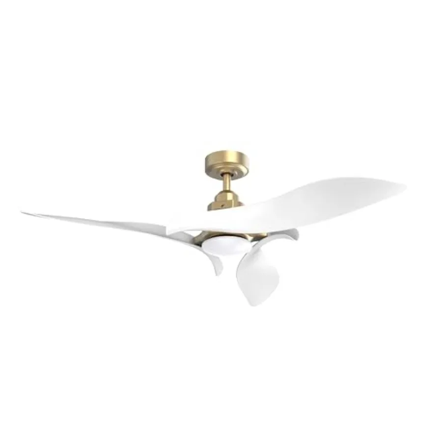 Gyro ceiling fans with lights and remote for bedroom: 54-inch modern design, sculpted blades, reversible ultra quiet DC motor,