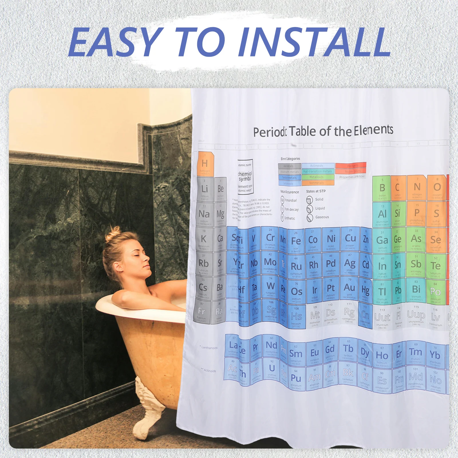 

1Set Waterproof Shower Curtain Periodic Polyester Bath Curtain Bathroom Supply Waterproof Liner for Home