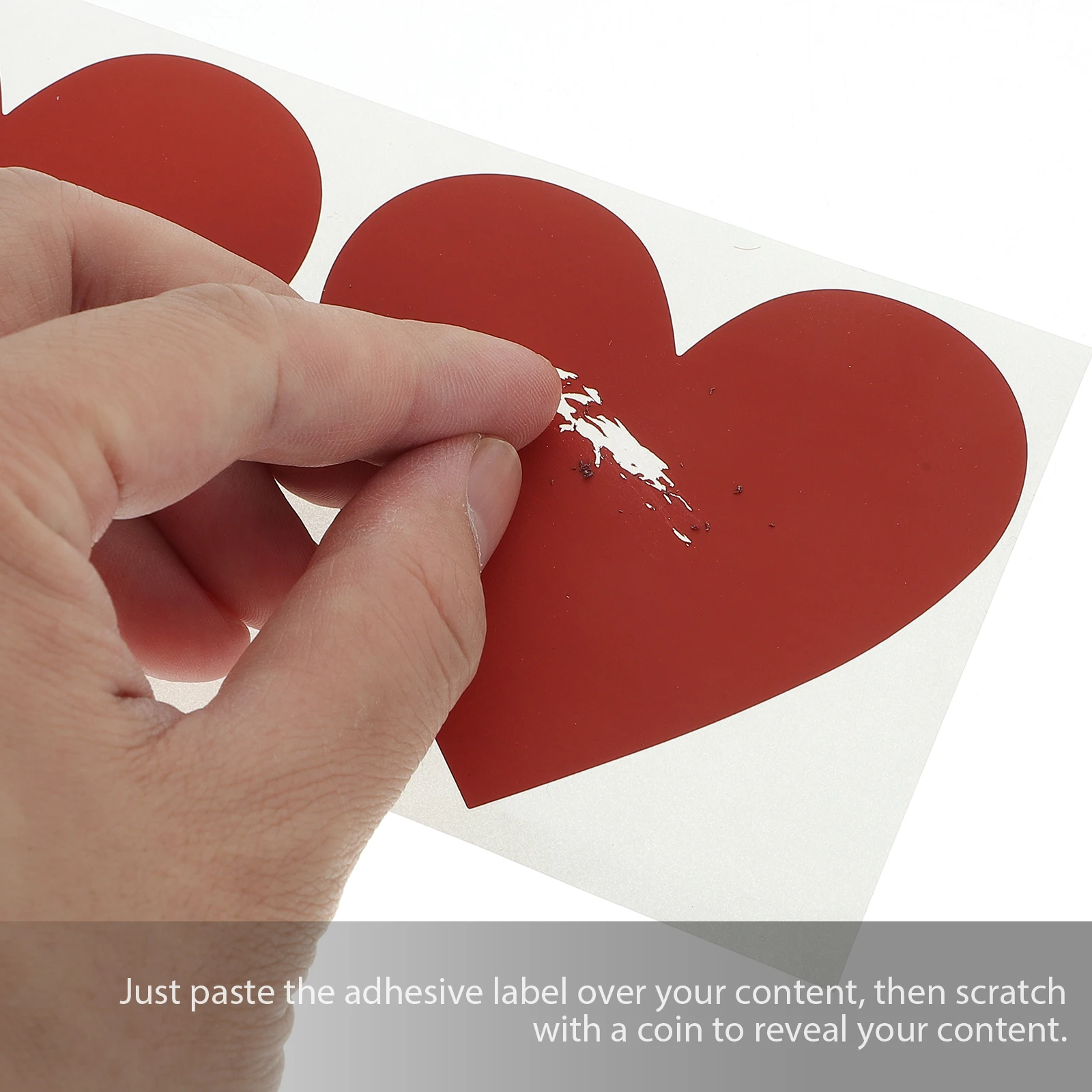 

20 Sheets Birthday Present Scratch Coated Stickers Reveal Paper for Heart Shaped Labels