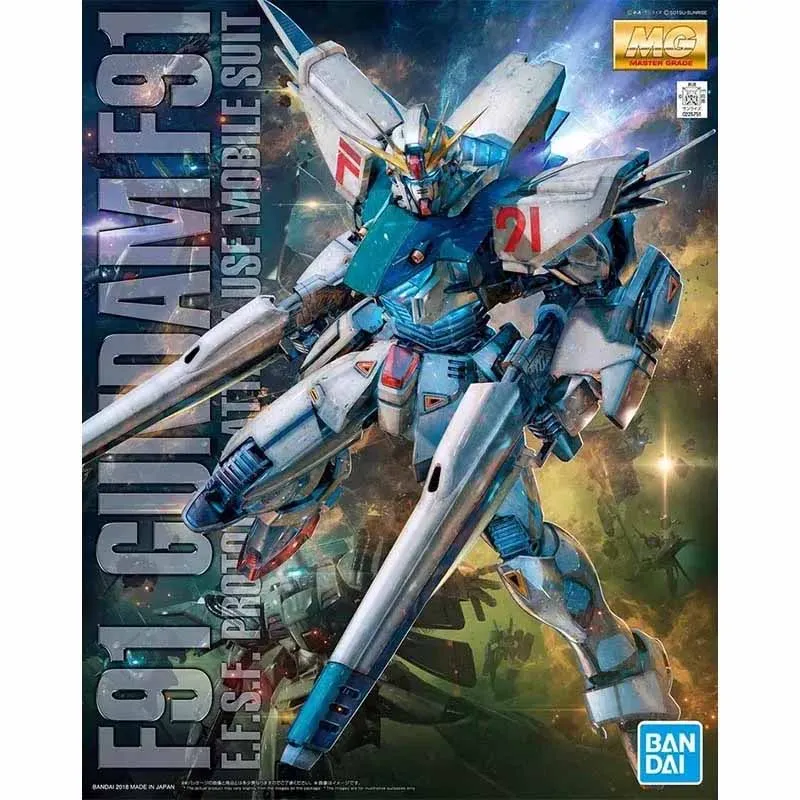 

Bandai оригинальная серия GUNDAM MG F91 Ver.2.0 аниме фигурка в сборе модель игрушки Коллекционная модель украшения подарки