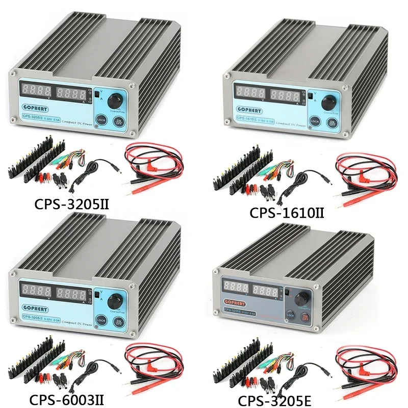 

CPS-3205II Mini Adjustable Digital Phone Repair Laborator DC Power Supply 32V 30V 5A 16V 60V 10A 3A 39pcs/set AC DC Jack Adapter