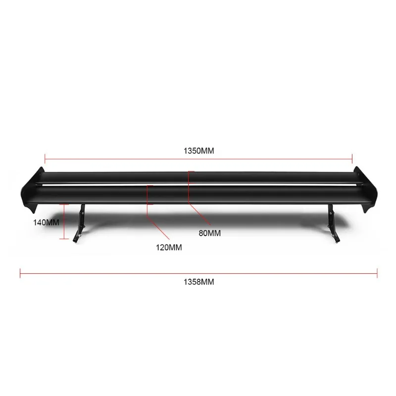 Suitable for car modification without punching double-layer aluminum alloy tail sedan fixed wind wing spoiler