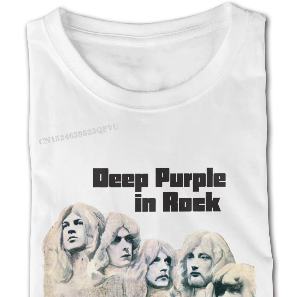 Deep Purple In Rock Cotton T-Shirt Plus Size Boyfriend\'s Port Tee Shirts Normal Men Tshirts Newest Cotton T Shirt Group