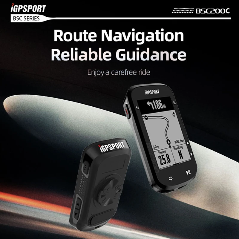 IGPSPORT BSC200C GPS Bicycle Computer Cycling Odometer Wireless Speedometer Route Navigation ANT + Bluetooth5.0 Accessories