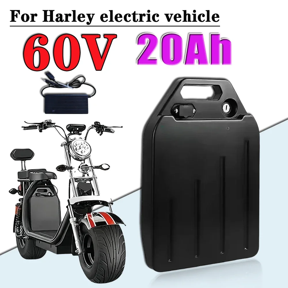 

Original 60V 20Ah - 60Ah 18650 Electric Scooter Battery Pack for 250W~1500W Motorcycle + 67.2V Charger ,60V Harley battery