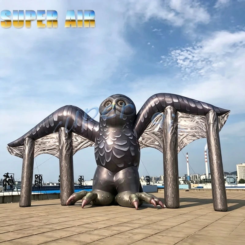 Giant Inflatable Owl Arch Tunnel, Inflatable Prop for Halloween Haunted House, Theme Park, Scenic Spot and Carnival Event
