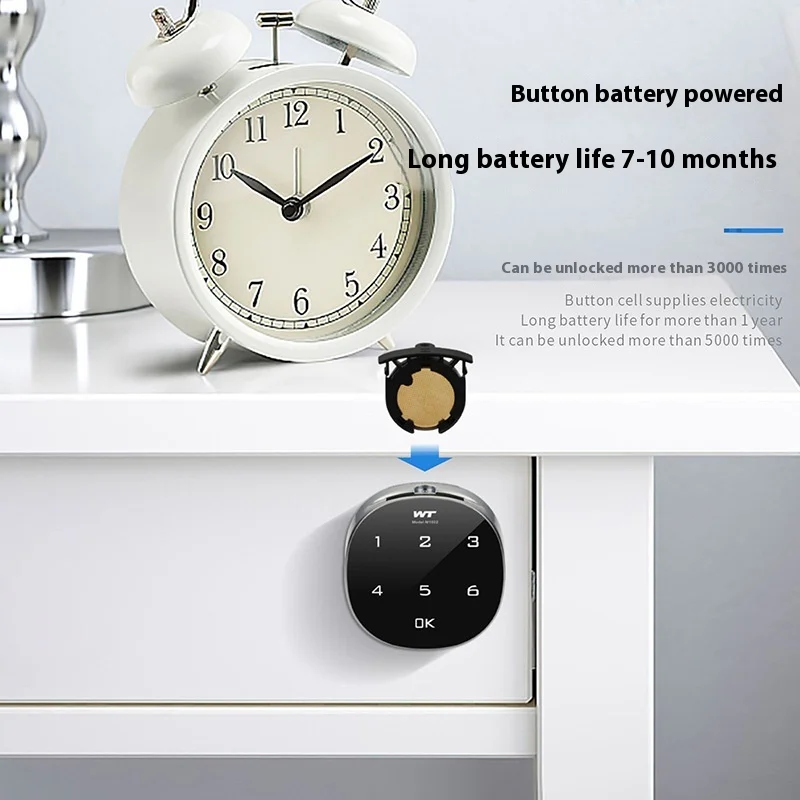 Intelligent Fingerprint Drawer Lock Bluetooth Password Lock File Cabinet Lock Mailbox Lock Long Battery Life Smart Locks