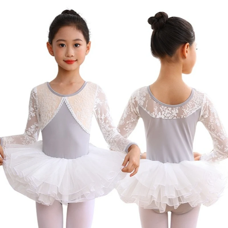 

Мягкая и удобная балетная тренировочная одежда для детей, танцевальный купальник с длинными рукавами для девочек, костюм для молодых девушек
