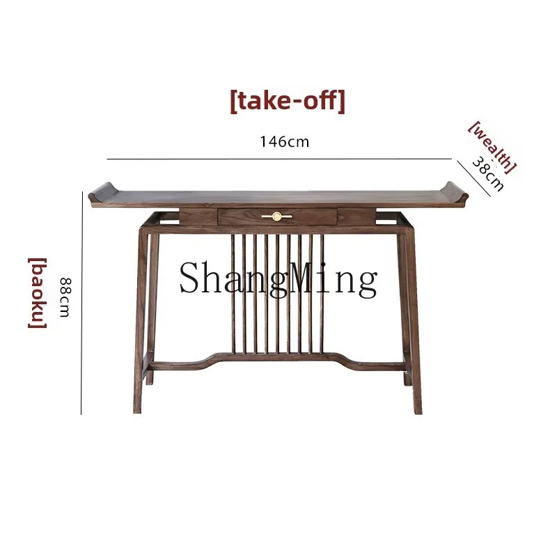 

ZHB new Chinese style strip case Zhongtang entrance entrance partition entrance table Zen style wall strip table
