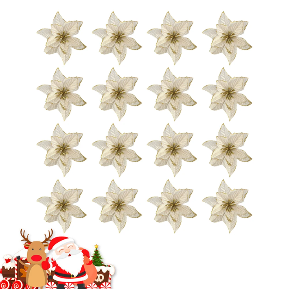 

16 PCS Christmas Tree Tinsel Garland Flower Pendant Artificial Flowers Decor Decoration
