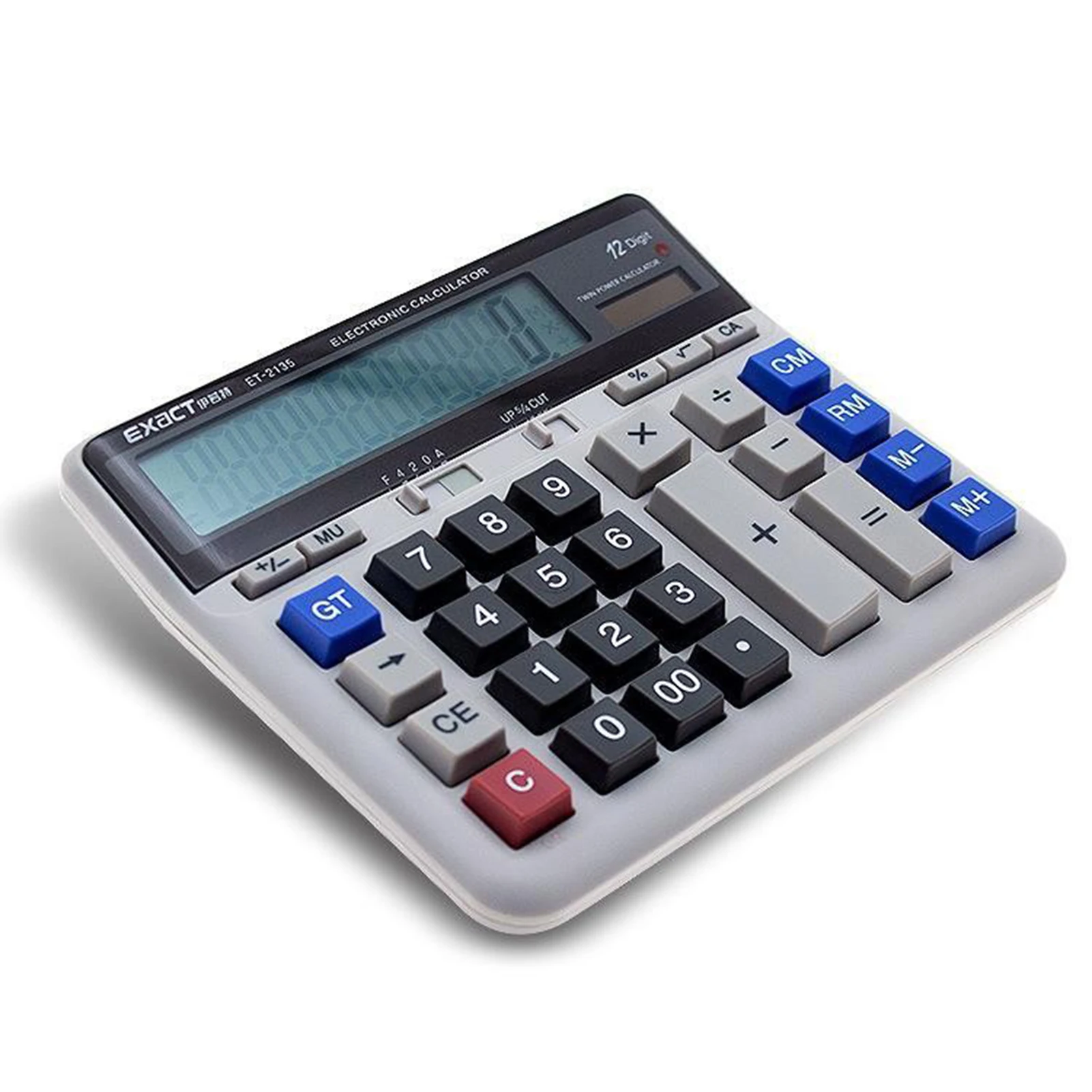 Large Computer Electronic Calculator Counter Solar Battery Power 12 Digit Display Multifunctional Big Button for Business Office