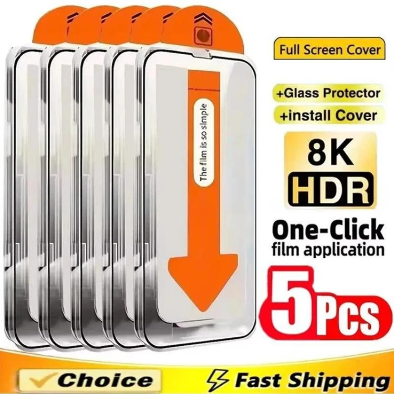 5Pcs Dust Free Cabin Screen Protect for Samsung Glaxy S26 Edge S25 S23 Plus S24 S21 FE S22 Ultra Tempered Glass Protective Film