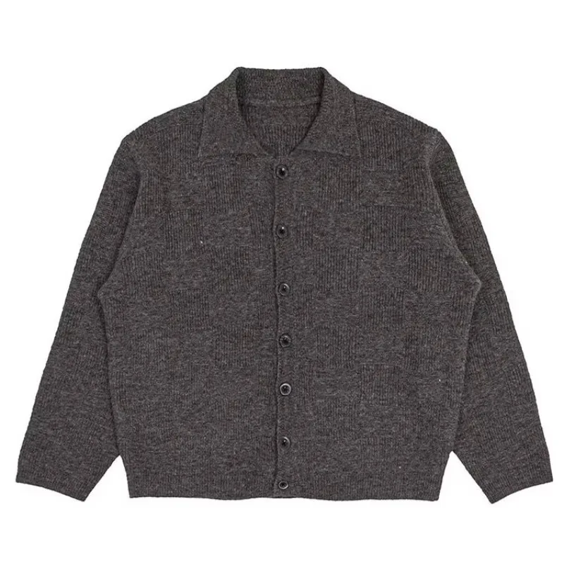 

Американский свитер с воротником Cleanfit в стиле ретро, осень-зима, свободный вязаный открытый кардиган, верхняя одежда для молодежи, повседневное тепло