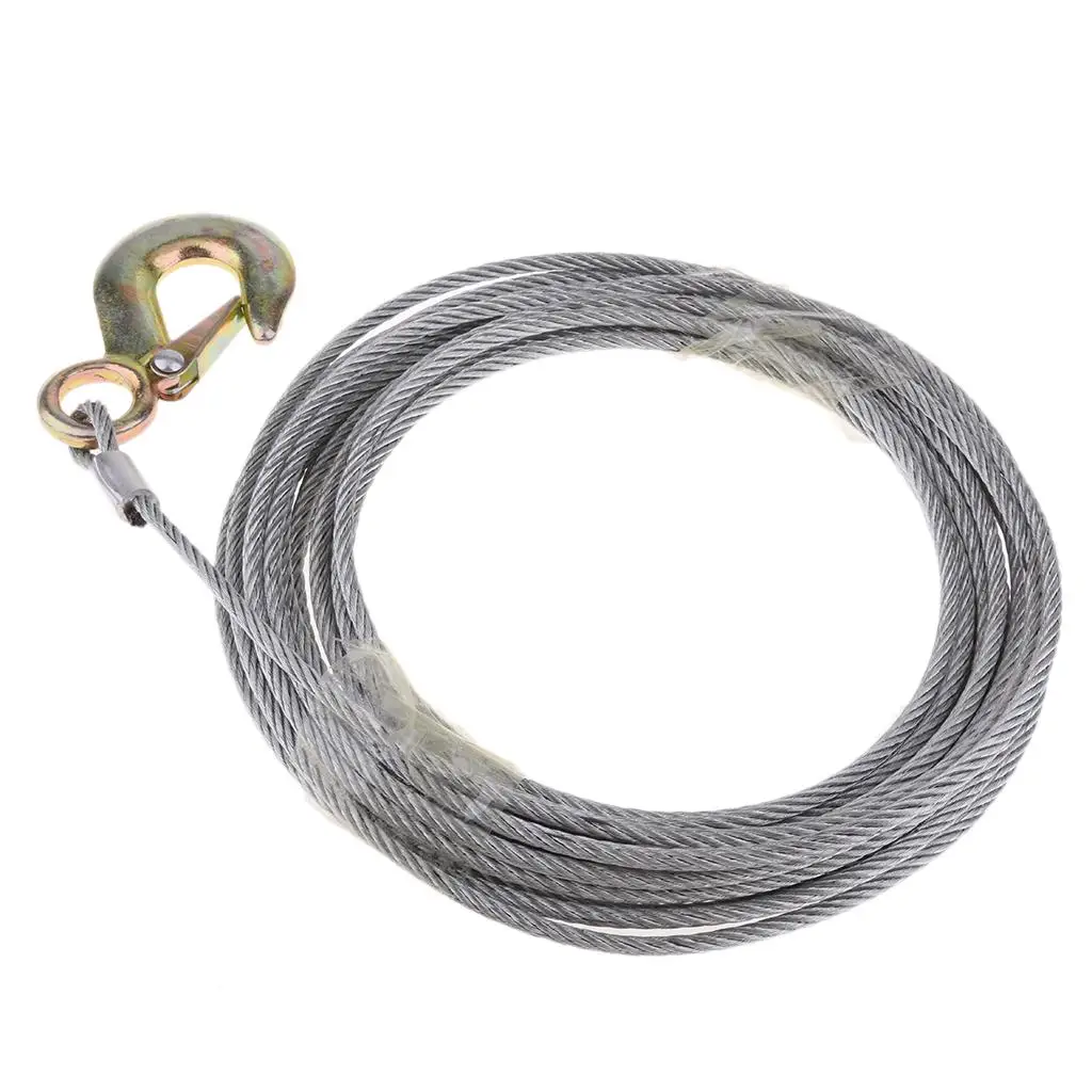 

Boat Trailer Wire Rope Winch Cable Galvanized with Heavy Duty Hook 5mm x 10m