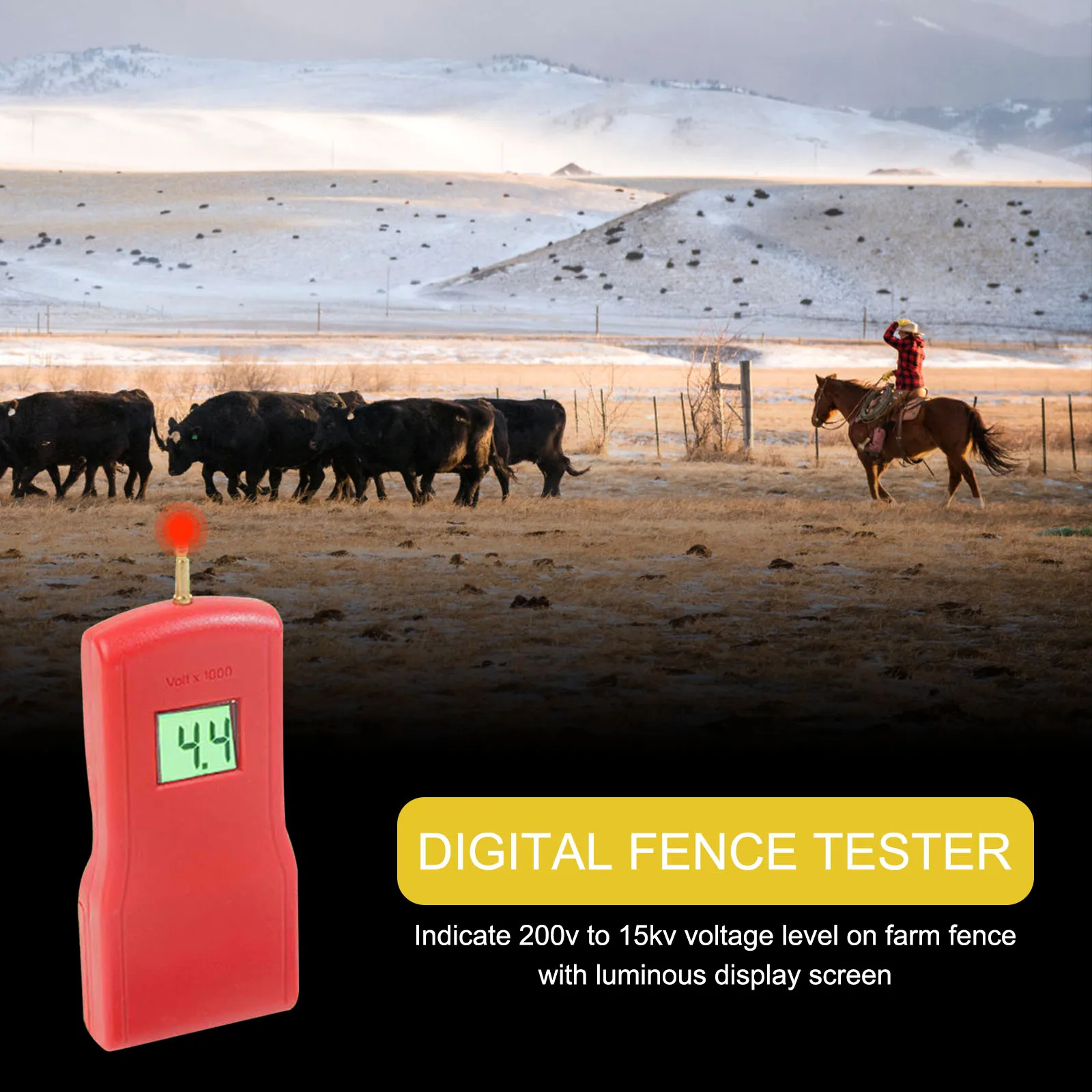 

15000V Voltage Tester for Ranch Fence Cattle and Sheep Farm Electronic Fence Voltage Tester Farm Electronic Fence Fault Finder