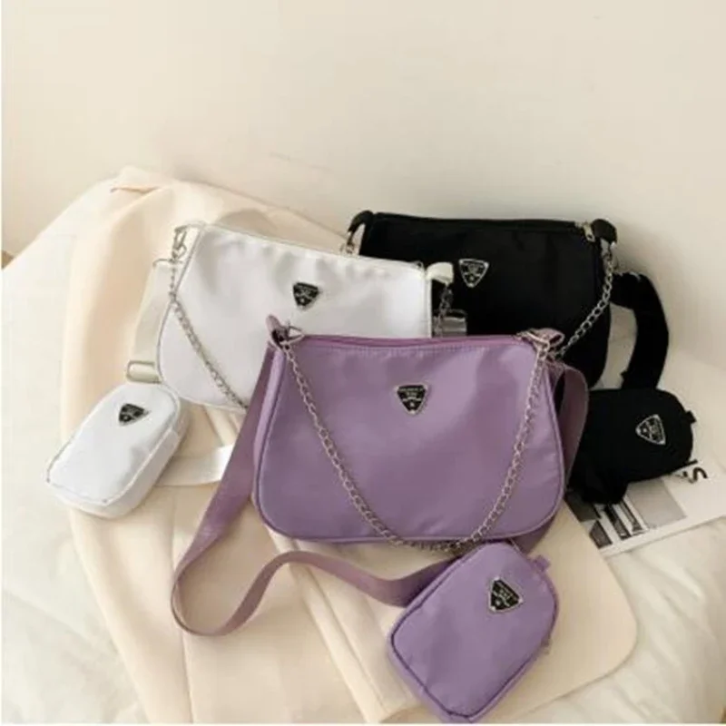 Woman Female Fashion Causal Handbag Set Crossbody Bags Shoulder Handbags 2in1 Sling Bag Trend Hand Bag for Travel Shopping