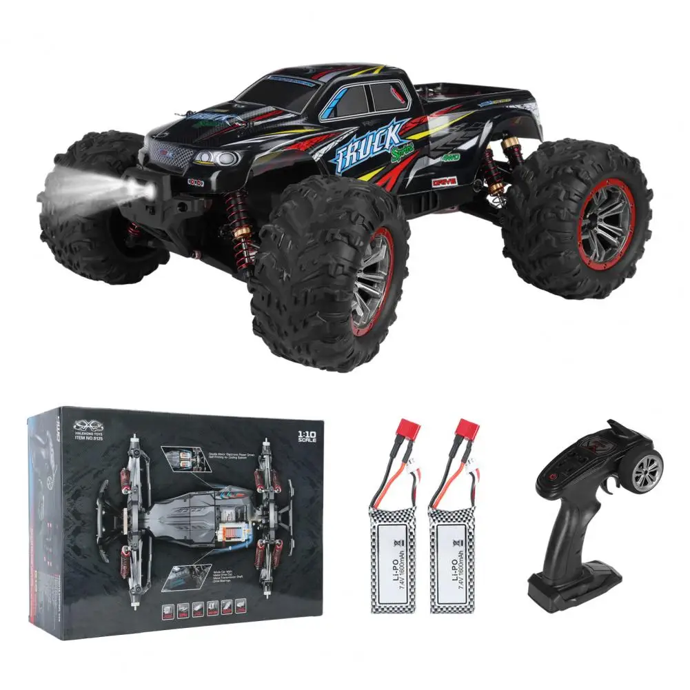 1:10 Scale Fast Brushed Motor RC Car, IPX5 Waterproof RC Truck with Max Speed 50KMH, Big Wheels, 2.4G High Speed Off-road Remo