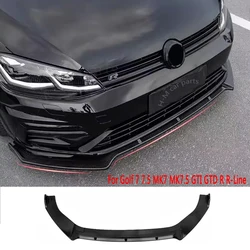 For Golf 7 7.5 MK7 MK7.5 GTI GTD R R-Line 2012-2020 Maxton Style Front Bumper Splitter Lip Diffuser Body Kit Spoiler Guard